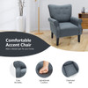 Modern Fabric Armchair with Rubber Wood Legs-Gray