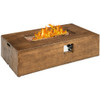 48 x 27 Inch Outdoor Gas Fire Pit Table 50 000 BTU with Lava Rocks and Cover