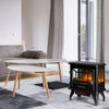 Freestanding Fireplace Heater with Realistic Dancing Flame Effect-Black