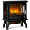 Freestanding Fireplace Heater with Realistic Dancing Flame Effect-Black