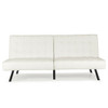Futon Sofa Bed PU Leather Convertible Folding Couch Sleeper Lounge-White
