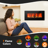 36 Inch Electric Wall Mounted Freestanding Fireplace with Remote Control-Black