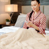 60 Inch x 50 Inch Electric Heated Throw Flannel and Sherpa Double-sided Flush Blanket-White