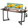 63-Inch Large Computer Desk Study Workstation Conference Home Office Table-Black