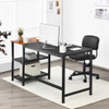 59 Inch Home Office Computer Desk with Removable Storage Shelves-Black