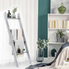 4-Tier Wall Leaning Ladder Shelf Stand-Gray