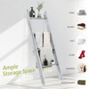 4-Tier Wall Leaning Ladder Shelf Stand-Gray