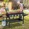 60000BTU 4 Burner Foldable Outdoor Propane Gas Grill with Wheels