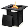 28 Inch Propane 50 000 BTU Patio Square Gas Fireplace with Lava Rock-Black