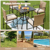 5 Pieces Outdoor Rattan Bistro Bar Stool Table Set with Cushions