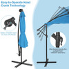 10 Feet Patio Solar Powered Cantilever Umbrella with Tilting System-Blue