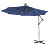 10 Feet Patio Solar Powered Cantilever Umbrella with Tilting System-Navy