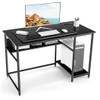 48 Inch Computer Desk with Power Outlet USB Ports-Black