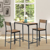 3 Pieces Bar Table Set with 2 Stools-Black