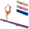 7 Feet Folding Portable Floor Balance Beam with Handles for Gymnasts-Purple