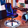 Racing Style Office Chair with PVC and PU Leather Seat-Blue