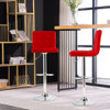 Adjustable Swivel Bar Stool with PU Leather-Red