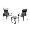 3 Pieces Patio Bistro Furniture Set with Adjustable Backrest-Gray