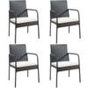 4 Pieces Patio Wicker Rattan Dining Set with Comfy Cushions