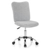 Armless Faux Fur Leisure Office Chair with Adjustable Swivel-Gray