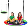 40 Inch Flying Saucer Tree Swing with 2 Hanging Straps for Kids-Green