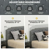 Upholstered Bed Frame with Adjustable Diamond Button Headboard-Queen Size