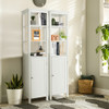 Freestanding Storage Cabinet With 3-Tier Shelf and Door for Bathroom-White