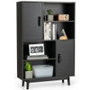 Sideboard Storage Cabinet with Door Shelf-Black