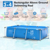 Above Ground Swimming Pool with Pool Cover-Blue