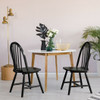 Set of 2 Vintage Windsor Wood Chair with Spindle Back for Dining Room-Black