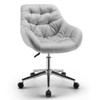 Velvet Leisure Armchair with Rolling Casters-Gray