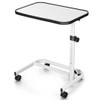 Adjustable Overbed Bedside Table with Universal Wheels