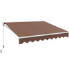 10 x 8.2 Feet Retractable Awning with Easy Opening Manual Crank Handle-Brown