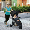 Baby Jogging Stroller with Adjustable Canopy for Newborn-Black