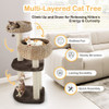 41 Inch Rattan Cat Tree with Napping Perch-Beige