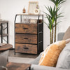 Nightstand Dresser Organizer Unit withTop Shelf-Rustic Brown