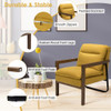 Single Sofa Chair with Extra-Thick Padded Backrest and Seat Cushion-Yellow
