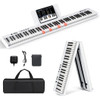 88-Key Folding Electric Lighted Piano Full Size Portable Keyboard MIDI-White