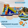 Giant Soccer Themed Inflatable Water Slide Bouncer with Splash Pool without Blower