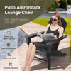 Patio HDPE Adirondack Chair with Retractable Ottoman-Black