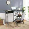 Folding Writing Office Desk with Storage Shelves-Black