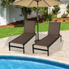 6-Position Chaise Lounge Chairs with Rustproof Aluminium Frame-Brown