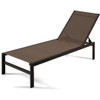 6-Position Chaise Lounge Chairs with Rustproof Aluminium Frame-Brown