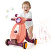 2 in 1 Baby Sit to Stand Learning Walker with Lights and Sounds-Pink