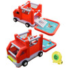 Fire Truck Themed Inflatable Castle Water Park Kids Bounce House with 480W Blower