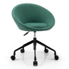 Adjustable Swivel Accent Chair Vanity Chair with Round Back-Green