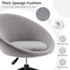 Adjustable Swivel Accent Chair Vanity Chair with Round Back-Gray