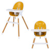 4-in-1 Convertible Baby High Chair Infant Feeding Chair with Adjustable Tray-Yellow
