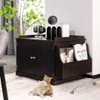 Large Wooden Cat Litter Box Enclosure with the Storage Rack-Coffee