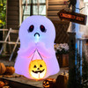 4 Feet Halloween Inflatable Ghost Holding Pumpkin Decor with LED Lights